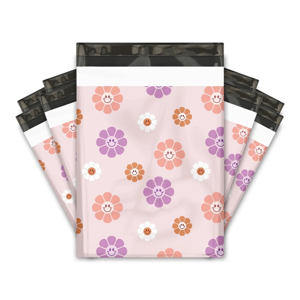 Groovy Flowers Poly Mailers 10x13 Pack of 25
